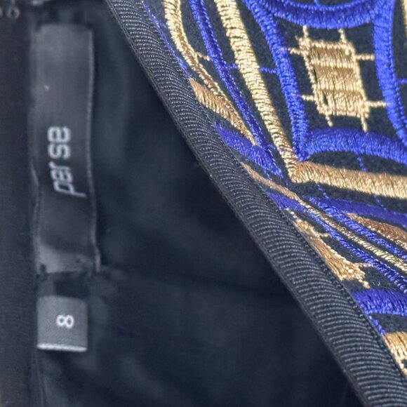 Per Se Womens Geometric embroidered Pencil Skirt Size 8 lined - Picture 3 of 10